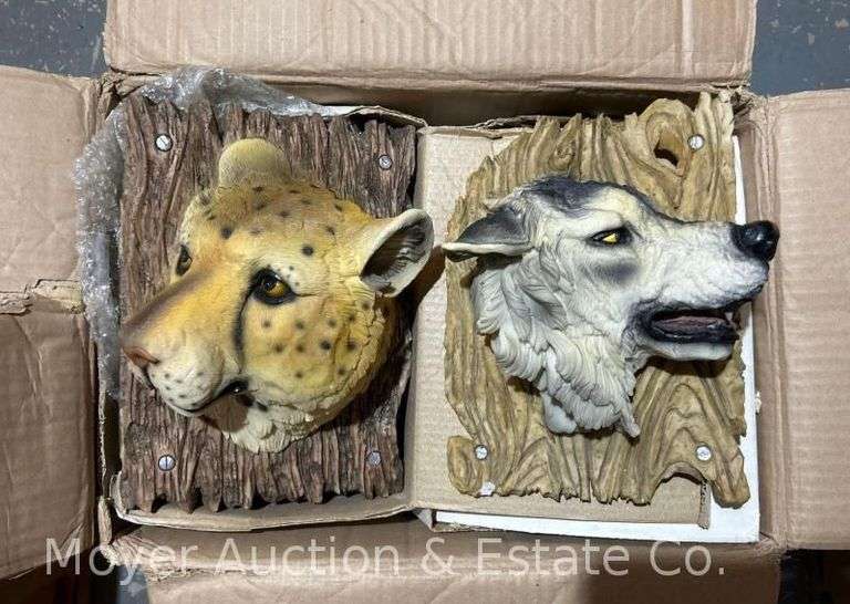 Group of Animal Head Wall Plaques, Composite, New in Original Boxes image