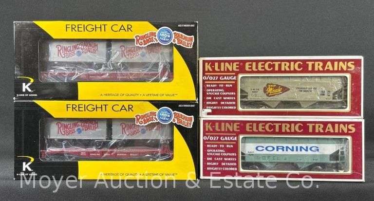 (4) K-Line Freight Cars, No. 6252, 6236 and (2)21472, with Original Boxes image