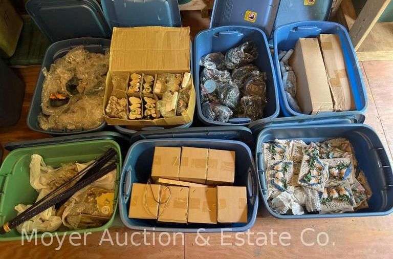 (7) Totes of Asst. Figures, Decor, Etc., All Appear New in Packages image