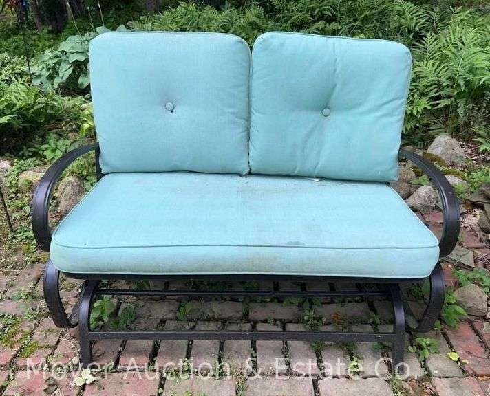 Patio Glider with Cushions, Metal Frame, 47”w image