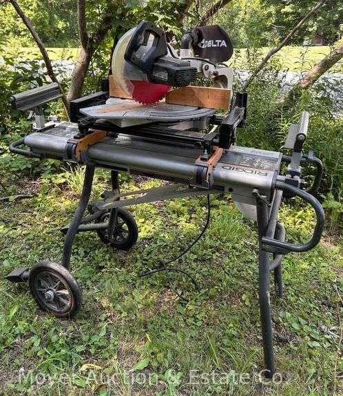 Delta 10” Sliding Compound Miter Saw with Rigid Folding Miter Saw Stand