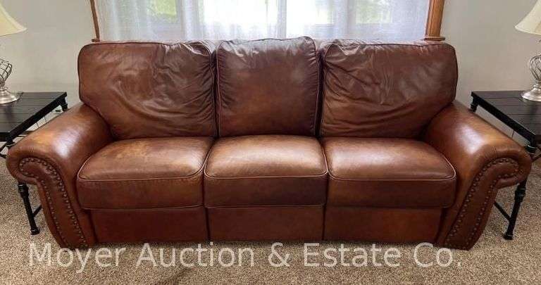 Leather Sofa, 2 Reclining Seats, 96"w image