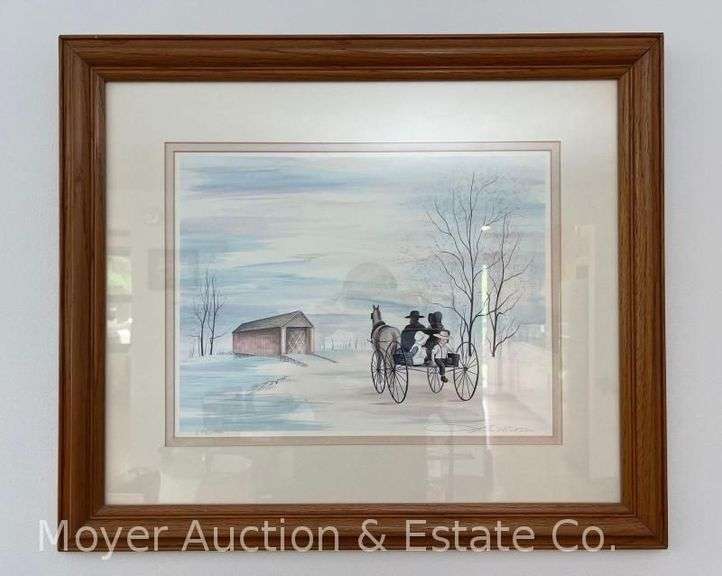 (2) Framed Amish Scence Prints, Artist Signed and Numbered, 22" x 26" image