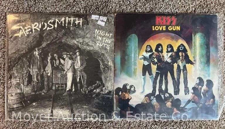 Kiss Love Gun and Aerosmoth Night in the Ruts Record Albums image