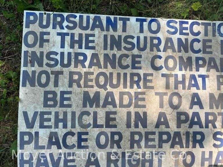 Vintage Tin Automobile Repair Shop Sign, Single Sided, 24”x36”