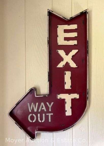 Distressed Style Exit Sign, 32"x20" image