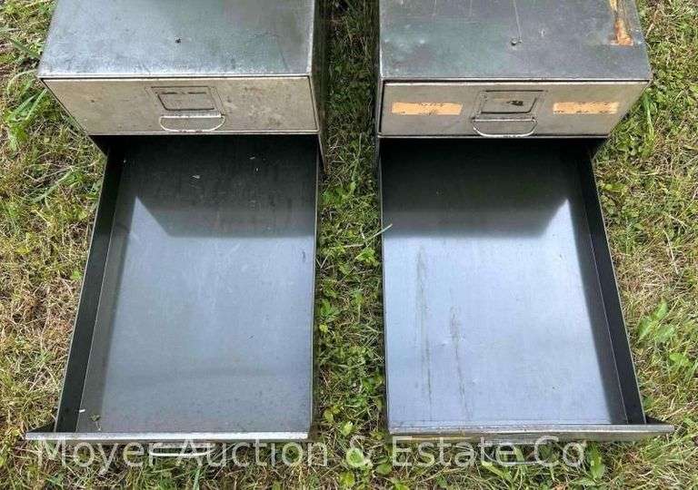 (4) Individual Metal Single Drawer Cabinets, 13”x24”x5”h Each