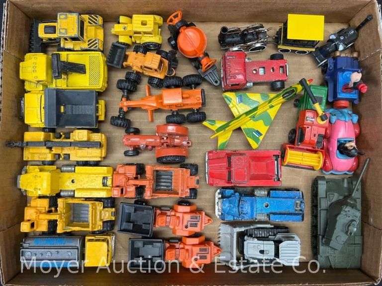 Group of Asst. Matchbox and Hot Wheels Style Cars Construction Equipment image