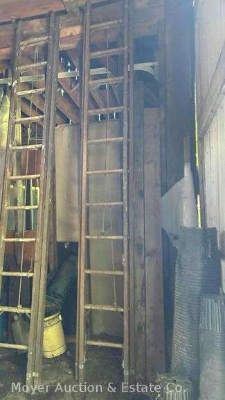 Antique 20’ Wooden Extension Ladder image