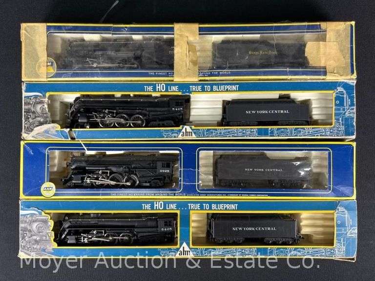 (4) AHM HO Scale Steam Locomotives and Tenders, with Boxes image