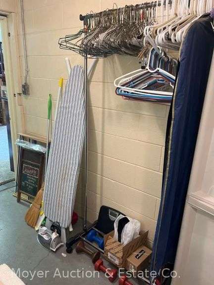 Contents of Laundry Room, Cleaning Supplies, Towels and Rags, Clothes Rack, Etc. image