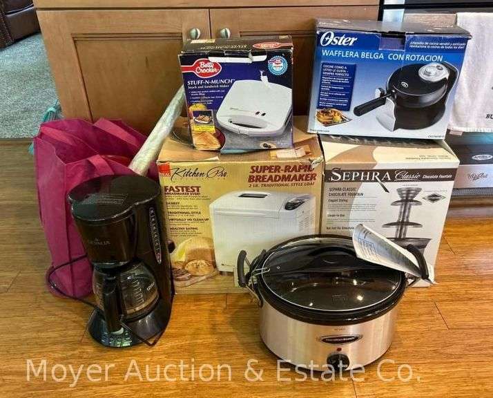 Group of Kitchen Appliances, Crockpot, Coffee Maker, Bread Maker, Etc. image