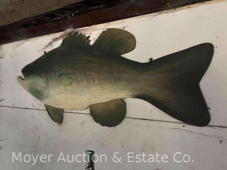 Hand-painted Wood Fish Sign, 48”w