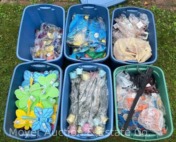 (6) Totes of Garden and Flowerbed Decor, Figures, Etc. image