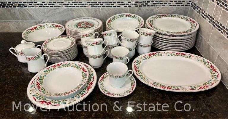 (64) Pieces of Christmas China, 2 Patterns image