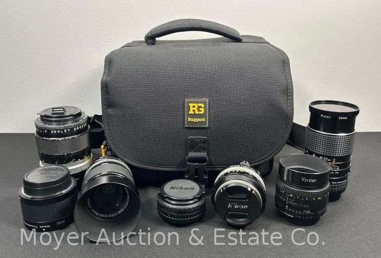 (7) Asst. Nikon Lenses in Carry Bag image
