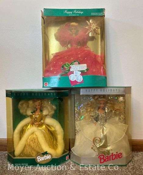 (3) Holiday Barbie Dolls, in Original Boxes image