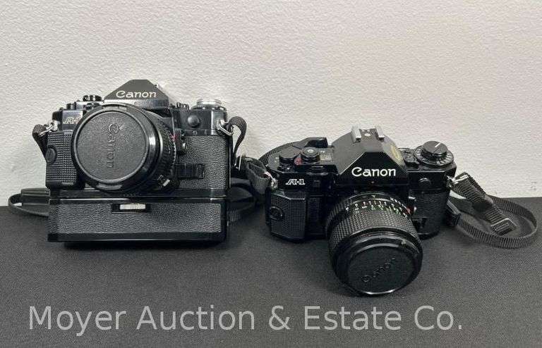 (2) Canon A-1 Film Cameras with Lenses image