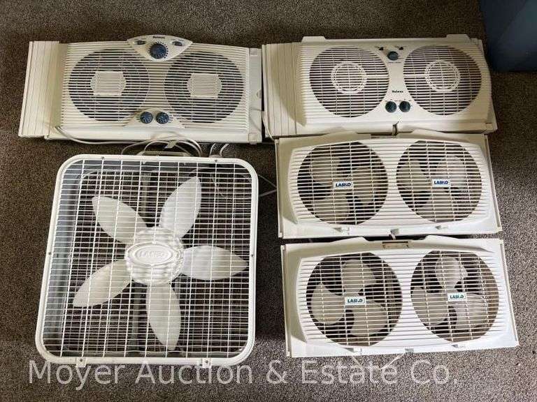 (4) Window Fans with Box Fan image