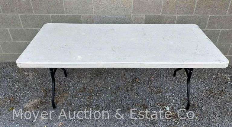 Lifetime 6ft. White Poly Folding Table, Solid Top