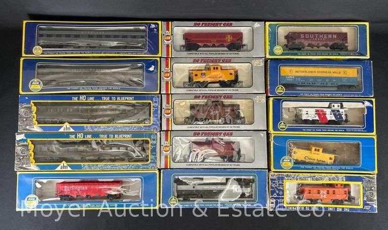 (14) AHM HO Scale Freight and Passenger Cars, with Original Boxes image