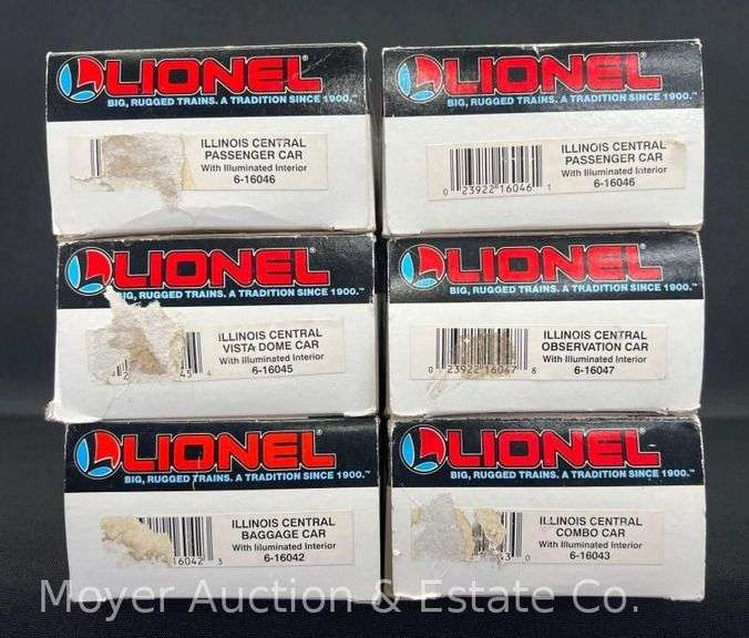 (6) Lionel Illinois Central Passenger Cars, with Original Boxes