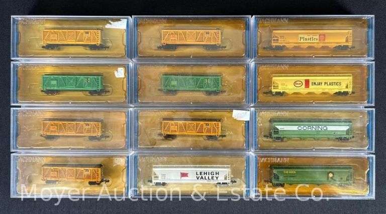 (12) Asst. Bachmann N Scale Premium Silver Series Freight Cars, with Original Plastic Cases image