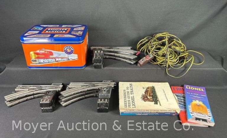 Group of Lionel Switches and Controllers, Decorative Tin, and Train Reference Books image