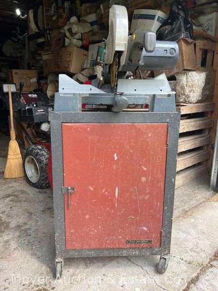Craftsman 10" Compound Miter Saw with Rolling Metal Cabinet, 19”x11”x28”h image