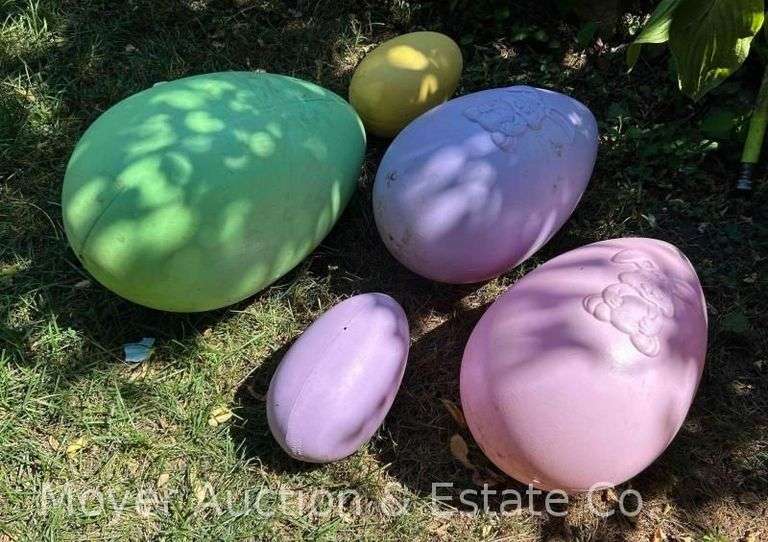 (5) Blow Mold Easter Eggs, 8"-16"h