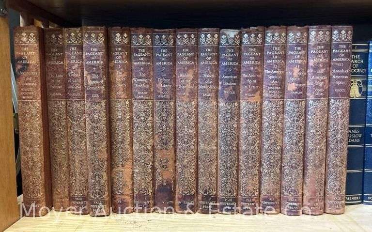 (15) Volume "The Pageant of America" Leather Bound Book Set, 1925-1929 image
