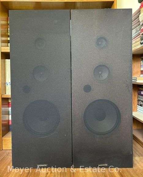 Pair of Large Magnavox Speakers, 14.5"x10"x38"h image