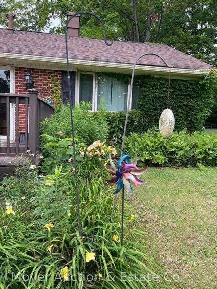 (2) Shepherds Hooks with Garden Decor, Hooks are 6’h image
