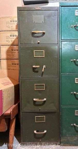 Four Drawer Remington Rand Filing Cabinet, 15"x28"x51"h image