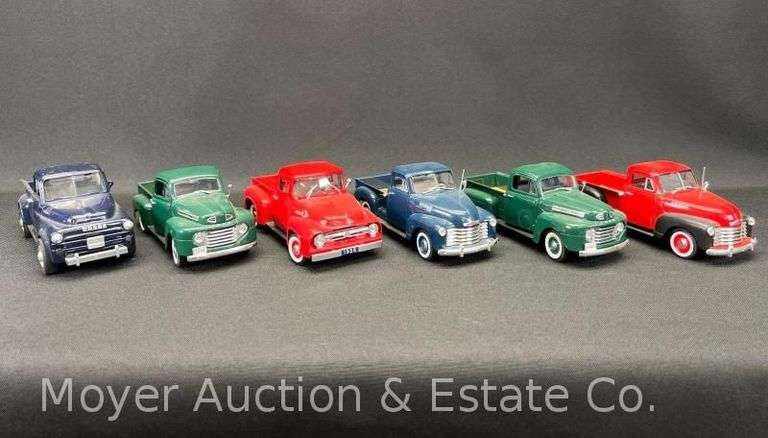 (6) Die-Cast Model Pickup Trucks, 6" Long image