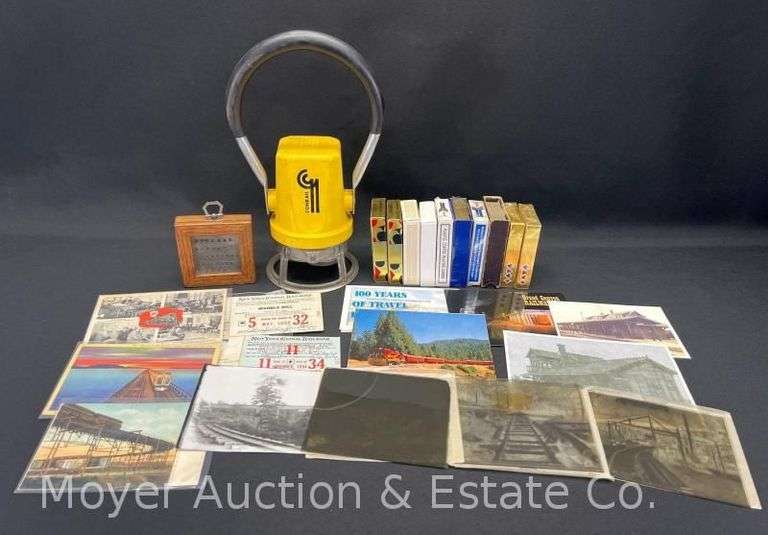 Group of Railroad Postcards, Tickets, Photographs, Playing Cards, NYC&HRR Stamp Block, Etc. image
