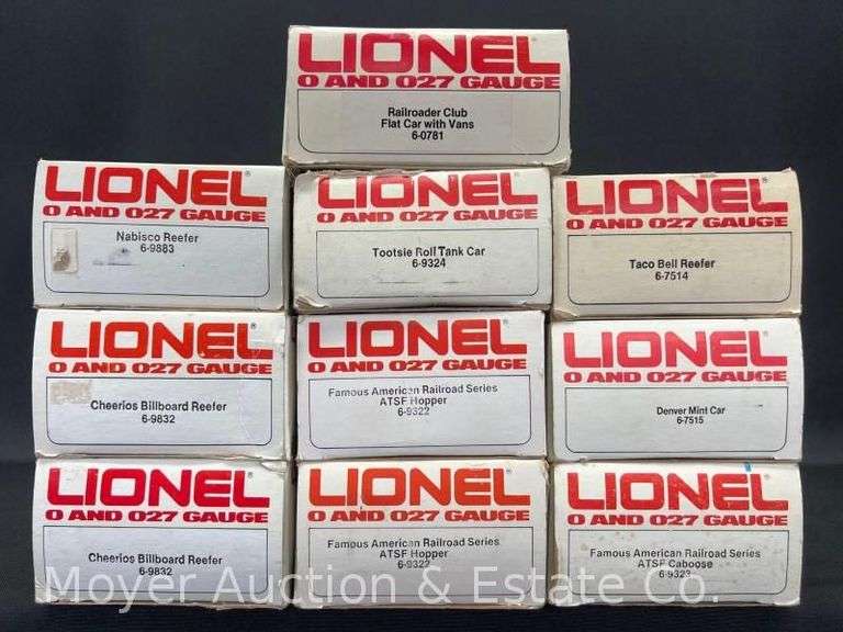(10) Asst. Lionel Freight Cars, with Boxes