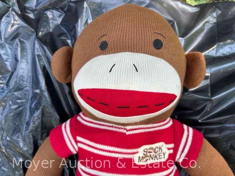 Large Plush Sock Monkey, 36"h