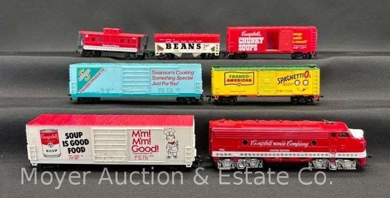 Life-Like HO Scale Campbells Soup Diesel Locomotive and 6 Cars image