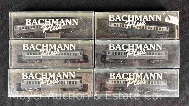 (6) Bachhmann Plus N Scale Passenger Cars, with Plastic Cases image