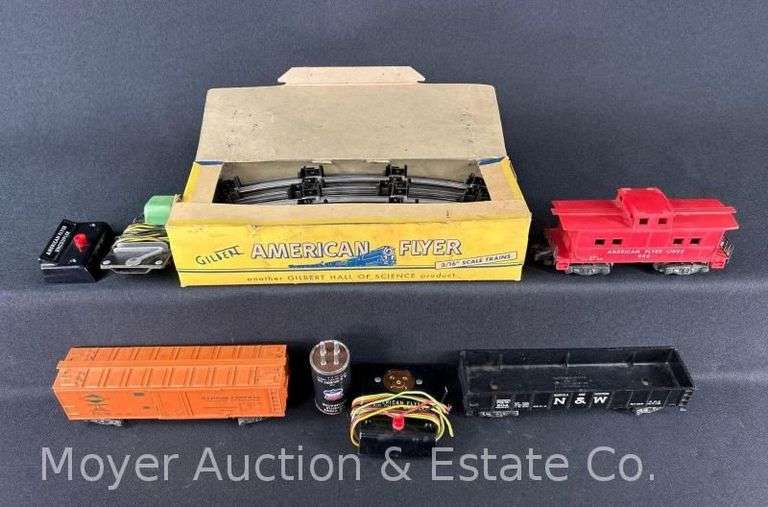 Group of American Flyer S Gauge Cars, Track, Etc.
