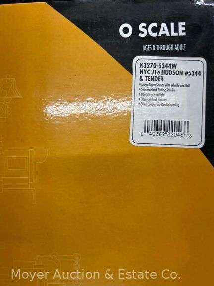 K-Line New York Central J-1e Hudson Steam Engine and Tender, with Original Box