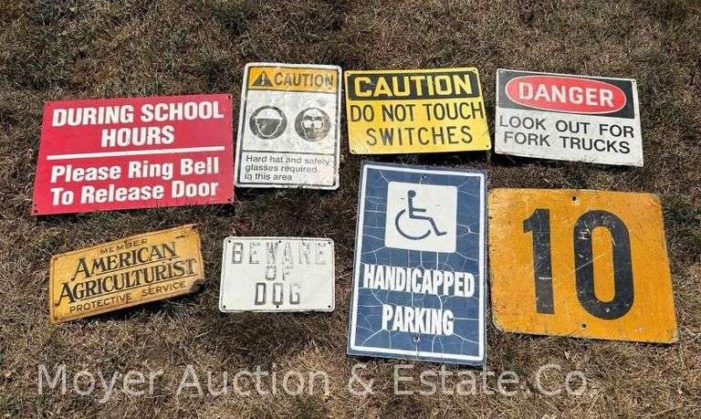 Group of Asst. Signs, Most Metal, 7"x10" - 18"x12" image
