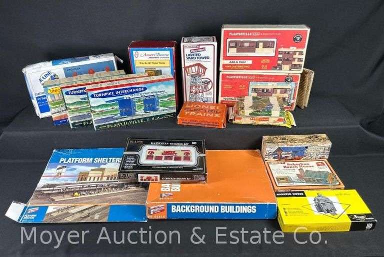 Group of Plasticville and Other Scale Buildings in Original Boxes image