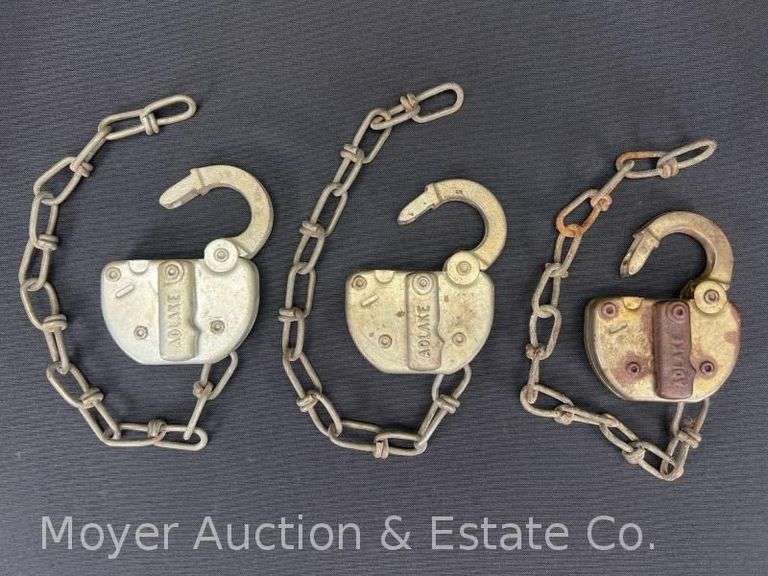 (3) Adlake Canadian Railway Railroad Padlocks, No Keys image
