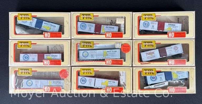 (9) TML HO Scale Freight Cars, with Boxes image