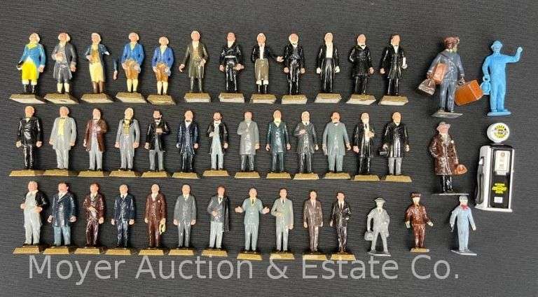 36 Marx Presidential and Historical Figures, Plastic, 2.75" Tall, with Other Painted Lead Figures image