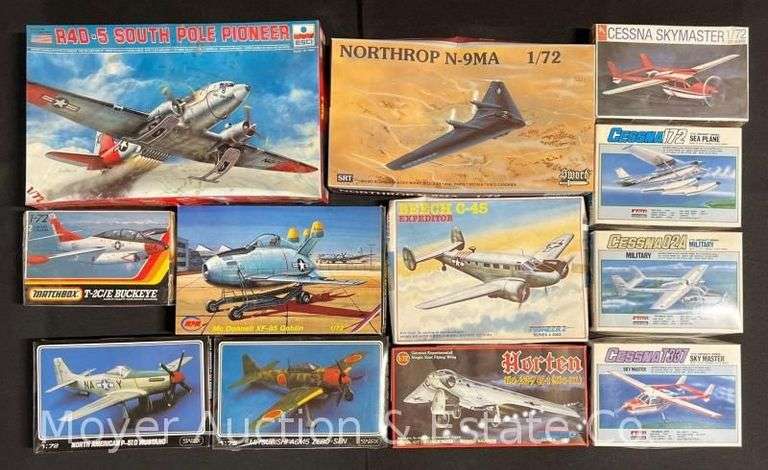 (12) Asst. Plane Plastic Model Kits, 5 Sealed in Plastic, 1/72 Scale image