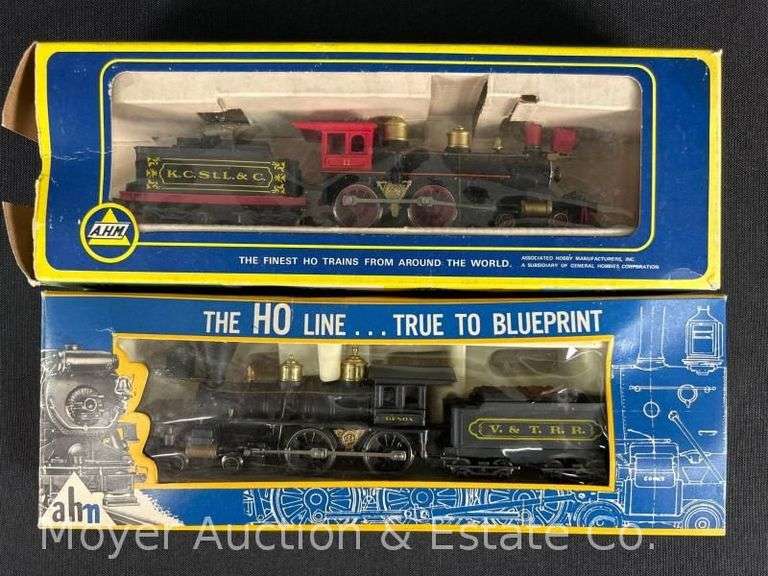 (2) AHM HO Scale Steam Locomotives and Tenders, with Boxes image