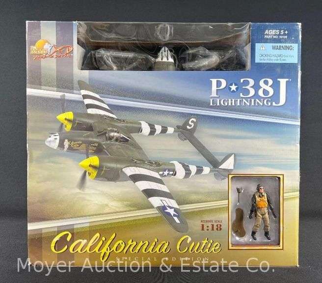 21st Century Toys P-38J Lightning 1:18 Scale Plastic Airplane Model, with Original Box image